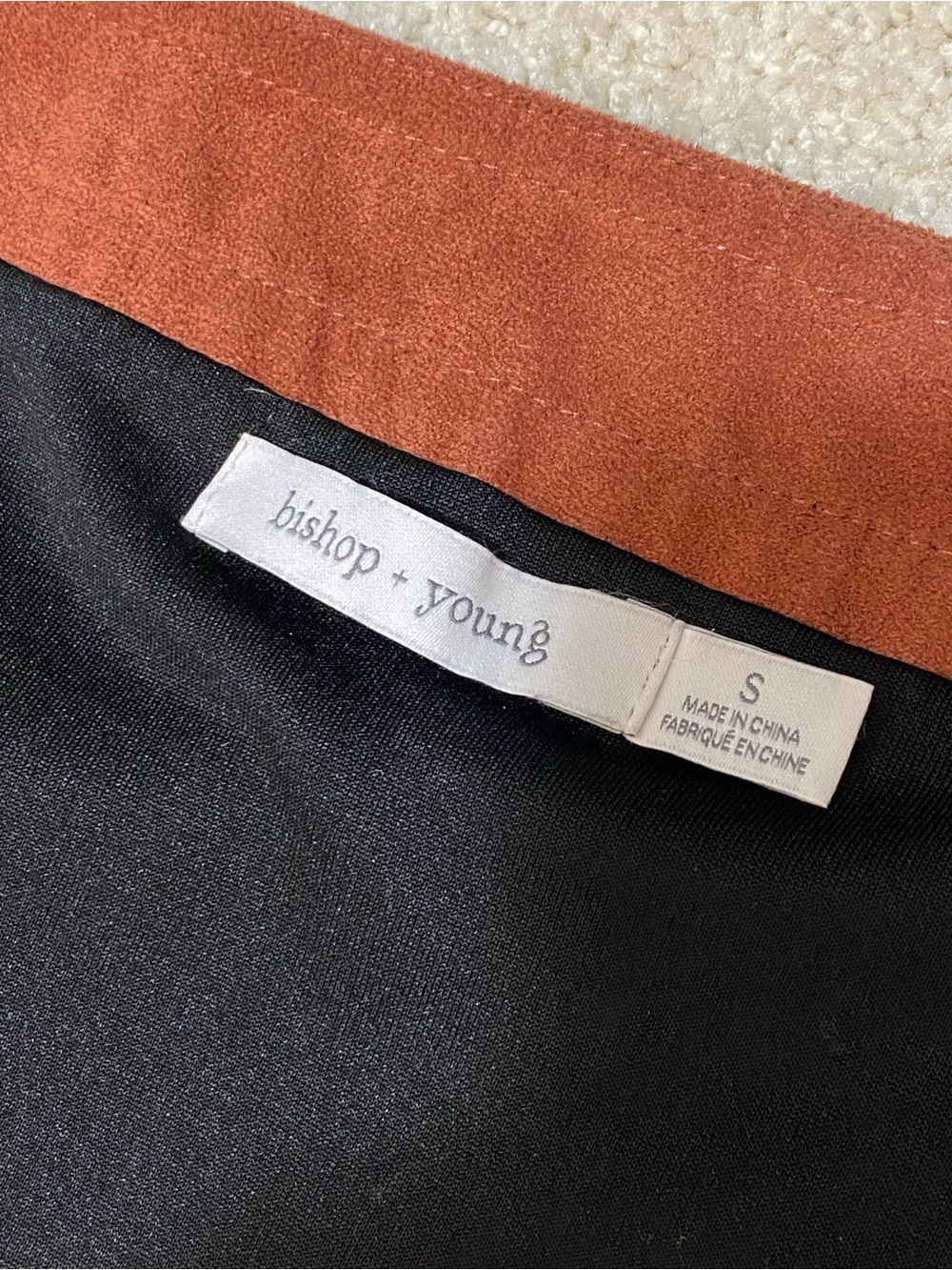 NWOT Bishop + Young Rust Colored Vegan Faux Suede High-Waisted Mini Skirt Size S - Picture 7 of 9